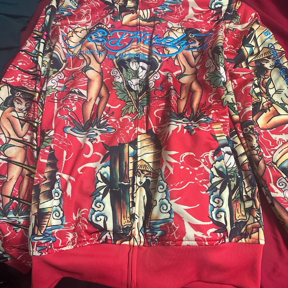 Ed Hardy Red Pinup Girls bomber L